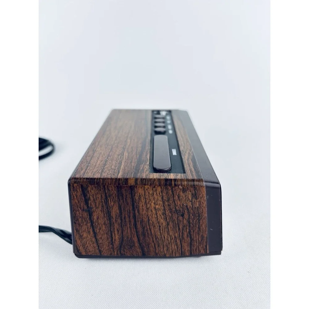 Vintage Tozai Electronic Alarm Clock ATC-3035 Woodgrain - Retro MCM Works!